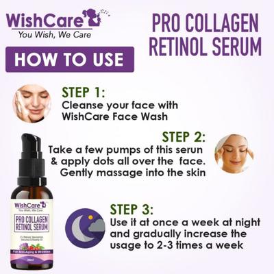 WishCare Pro Collagen Retinol Serum - For Anti-Aging Skin Firming & Plumping Skin 30 ml - Face Serum