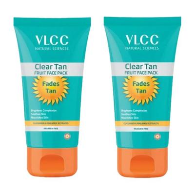 Vlcc Clear Tan Fruits Face Pack Fades Tan 170 gm 2's - Masks & Peels