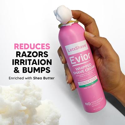 LetsShave Evior 3 Sensitive Razor 3's + Evior Whipped Shave Cream 150 gm - Women - Hair Removal Accessories