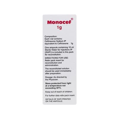 Monocef 1gm Injection 1's - Bacterial Infections-Cep