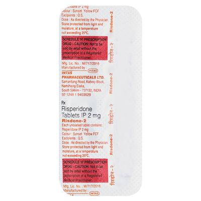Risdone 2mg Tablet 10'S - Psychosis-Ans