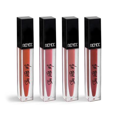 Renee Stay with Me Matte Liquid Lipstick - Nutty Nudes, 5ml each 4's - Liquid Lipsticks