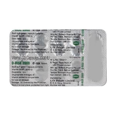 D Rise 2000IU Softgel 10'S - Supplements-Vam