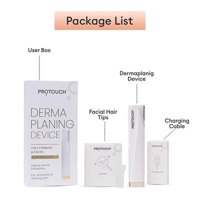 Protouch Dermaplaning Device Electric , 2 in 1 Eyebrow & Face Hair Remover with Gentle Exfoliation 1's - Others