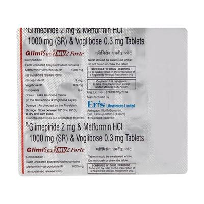 Glimisave MV 2 Forte Tablet 15'S - Diabetes-Ant