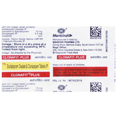 Clonafit Plus Tablet 10'S - Anxiety-Anx