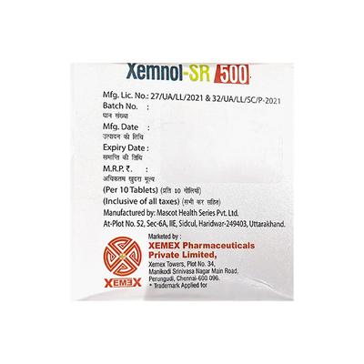 XEMNOL SR 500 Tablet 10's - Angina
