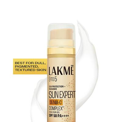 Lakme 5% Niacinamide and VIT C water-light Sunscreen gel SPF 50 Pa++++ for Oily Skin 2X Glow 56 gm - Face Sunscreen