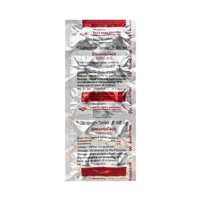 Encentin 400mg Tablet 10'S - Epilepsy/Convulsion-Ant
