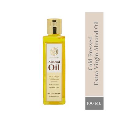 The Pure Story Almond Oil Pure Natural, Extra Virgin Cold Pressed 100ml - Hair Oils