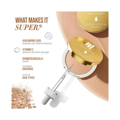 MyGlamm Super Serum Compact -202W Latte 9 gm - Compact Powder