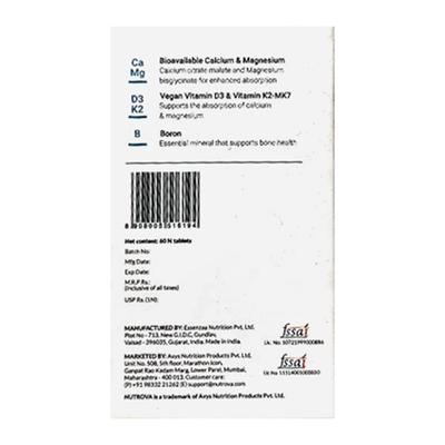 NUTROVA CALCIUM + MAGNESIUM VEG Tablet 60's - Supplements-Cal