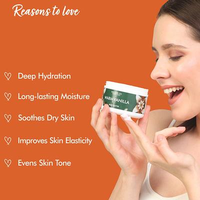 The Love Co. Warm Vanilla Body Butter - 72 Hour Intense Hydrating Shea Body Butter - Deep Moisturization for Winters With Pure Shea Butter for Nourishing Essential Body Care 200 gm - Body Butter