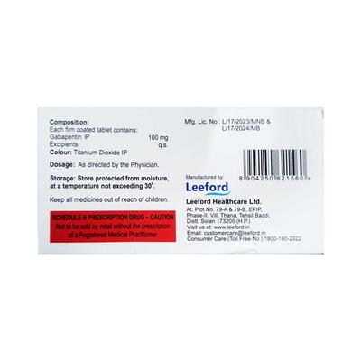 GABANYL 100 Tablet 10's - Neuropathic Pain-Dru