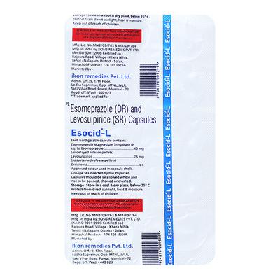 ESOCID L Capsule 10's - Ulcer/Reflux/Flatulence-Aaa