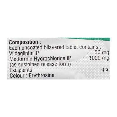 VIGLIPTIN M SR 50/1000 Tablet 15's - Diabetes-Ant