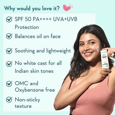 Wishcare Niacinamide Oil Balance Sunscreen SPF 50 PA++++ Light and Matte Sunscreen for Oily Skin 50 gm - Face Sunscreen