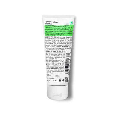 Kaya Charcoal & Tea Tree Mattifying Peel-Off Mask 50 ml - Masks & Peels