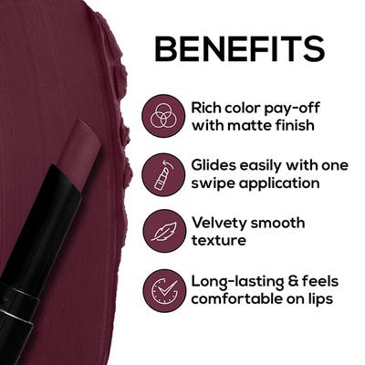 Renee Cosmetics Very Matte Lipstick- Plum 1.6 gm - Lipsticks