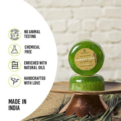 India Grooming Club Lemongrass Loofah Soap 100 gm - Shower Gels & Body Wash