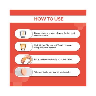 The Derma Co. 1000 Mg Vitamin C Orange Flavor Sugar Free Effervescent 20 tablets 100 gm - Vitamin C