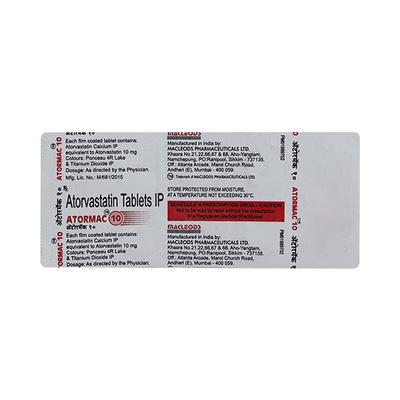 Atormac 10mg Tablet 10'S - High Cholesterol-Dys