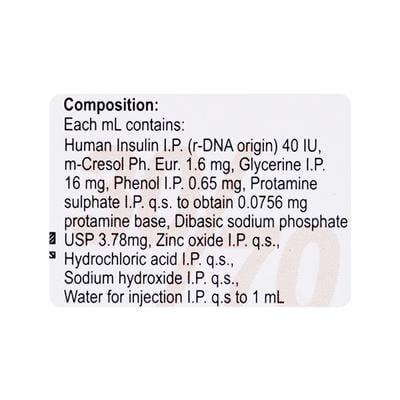 Huminsulin 30/70 40IU Injection 1X10ml - Diabetes-Ins
