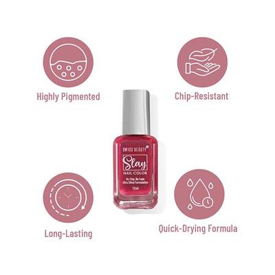 Swiss Beauty Slay Nail Color, Shade - Dark Violet 13 gm - Nail Polish