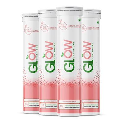 GlowGlutathione 2 In 1 Japanese L glutathione plus Vitamin C Tablets Strawberry Lemon Flavour 4's - General Health