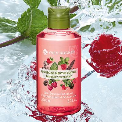 Yves Rocher Energizing Bath And Shower Gel Raspberry Peppermint 200 ml - Shower Gels & Body Wash