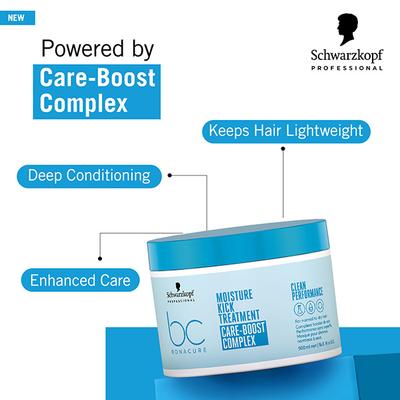 Schwarzkopf Professional Bonacure Moisture Kick Treatment with Glycerol,with Vegan Keratin 500 ml - Hair Masks & Packs