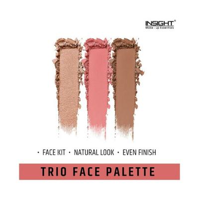 INSIGHT PROFESSIONAL TRIO FACE PALETTE (HIGHLIGHTER-BLUSHER-CONTOUR) 15 gm - Highlighters & Illuminators