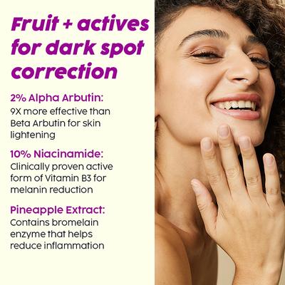 Plix The Plant Fix Glutathione Skin Glow 15 Tablets And Pineapple Serum Combo, 2% Unisex 30 ml - Face Serum