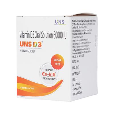 UNS D3 NANO 60K IU SUGAR FREE Oral Solution 5ml - Supplements-Vit