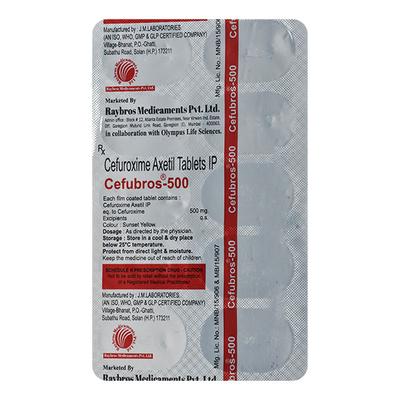 CEFUBROS 500 Tablet 10's - Bacterial Infections-Cep