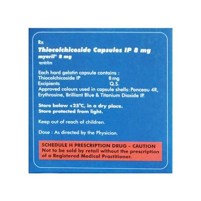 Myoril 8mg Capsule 10'S - Muscle Cramps/Spasticity-Mus