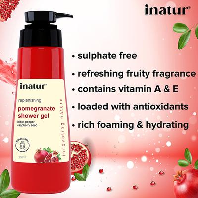 Inatur Pomegranate Shower Gel 350 ml - Shower Gels & Body Wash