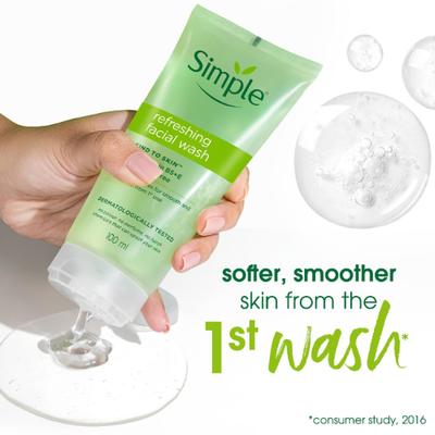 Simple Kind To Skin Refreshing Facial Wash 100 ml - Face Wash & Cleansers