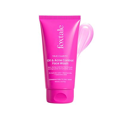 Foxtale Oil and Acne Control Face Wash - Fights Acne, Calms Skin, No Dryness 150 ml - Face Wash & Cleansers