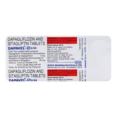 DAPAVEL S 5/50 Tablet 10's - Diabetes-Ant