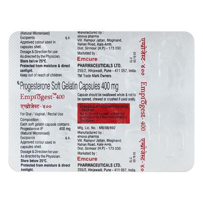 Emprogest 400mg Capsule 10'S - Hormonal Therapy-Oes
