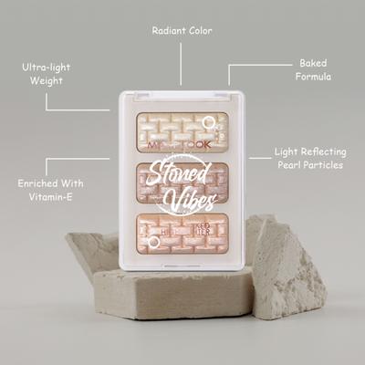 Matt Look Stoned Vibes Baked Highlighter Palette With Highly Pigmented & Lightweight Colors, My valentine-03 25.8 gm - Highlighters & Illuminators