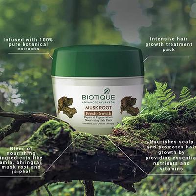Biotique Bio Musk Root Fresh Growth Nourishing Treatment Pack 230 gm - Face Creams