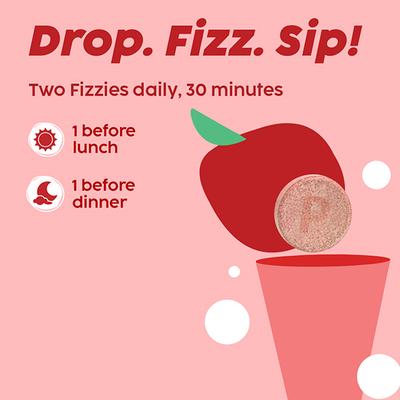 Plix The Plant Fix Probiotics+ Apple Cider Vinegar Effervescent Tablets 60 Tablets, Unisex 4's - Apple Cider Vinegar - Acv