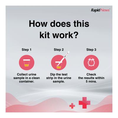 Rapid News Urinary Tract Infection Instant Urine Test Kit 3's - Test Strips & Lancets