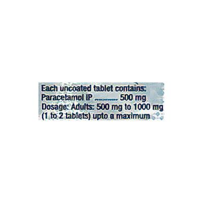 Paracetamol 500mg Tablet 10'S - Pain relief-Ano