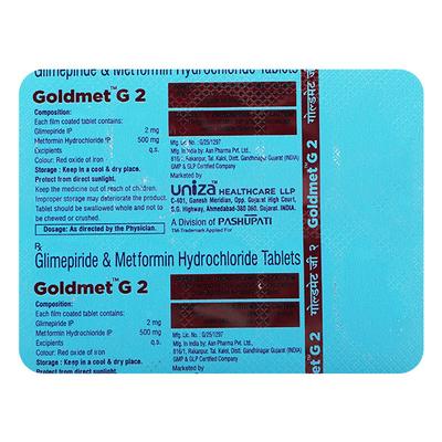GOLDMET G 2 Tablet 10's - Diabetes-Ant