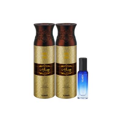 Ajmal 2 Wisal Dhahab Deo & Yearn EDP Pack of 3 20 ml - Women Perfumes (Edt/Edp)