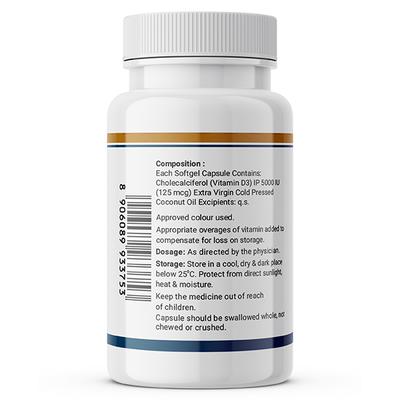 INLIFE Vitamin D3 5000 IU Cholecalciferol Softgels 60's - Multi-Vitamins