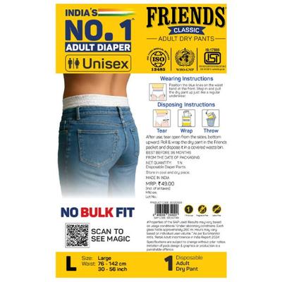 Friends Classic Adult Dry Pants (L) 1's - Adult Diapers & Pads
